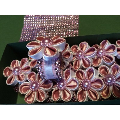 Dekorativni prstenovi za salvete Puder roza saten